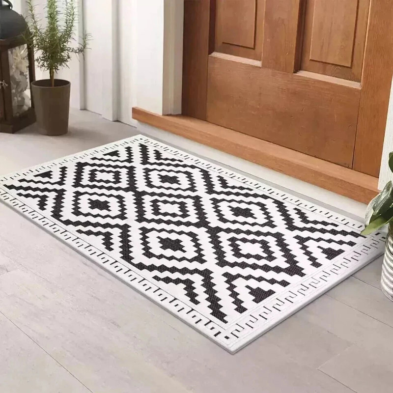 Avon Rug Anthracite Cream Large Area Rug, Non Slip Hallway Runner, Soft Carpet Door Mat for Living Room, Bedroom & Kitchen