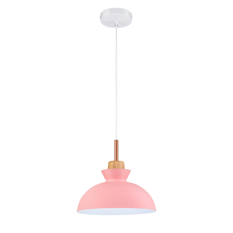 Luminaire suspendu en forme de dôme à 1 lumière Ozma, Rose