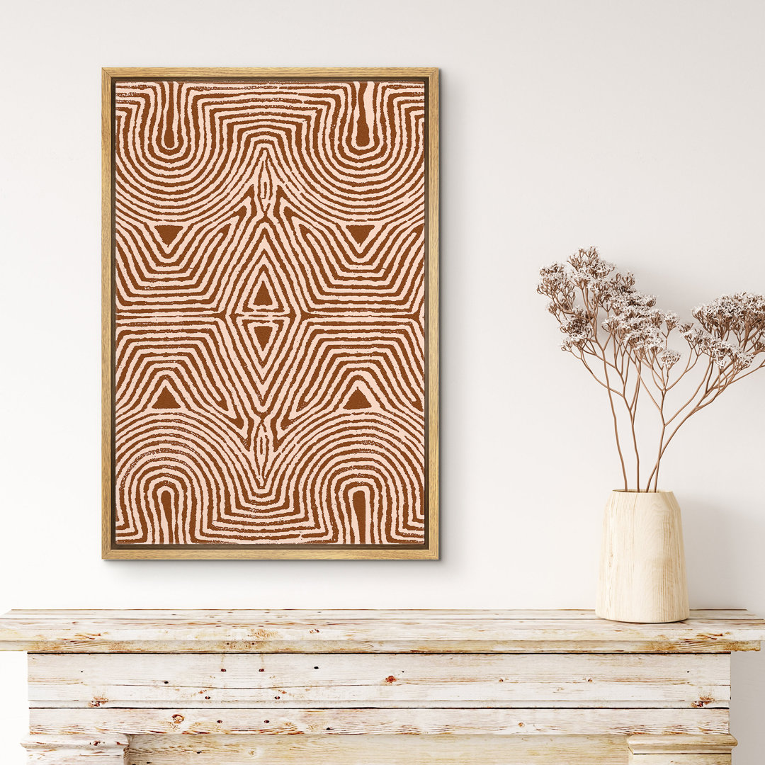 Geometric Line " Symmetrical Triangle Tribal Print Geometric Shapes Modern Art Minimalist Dramatic Multicolor " IDEA4WALL Frame