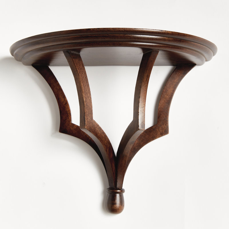 Gianinna Half-circle Mango Bracket Shelf, Brown