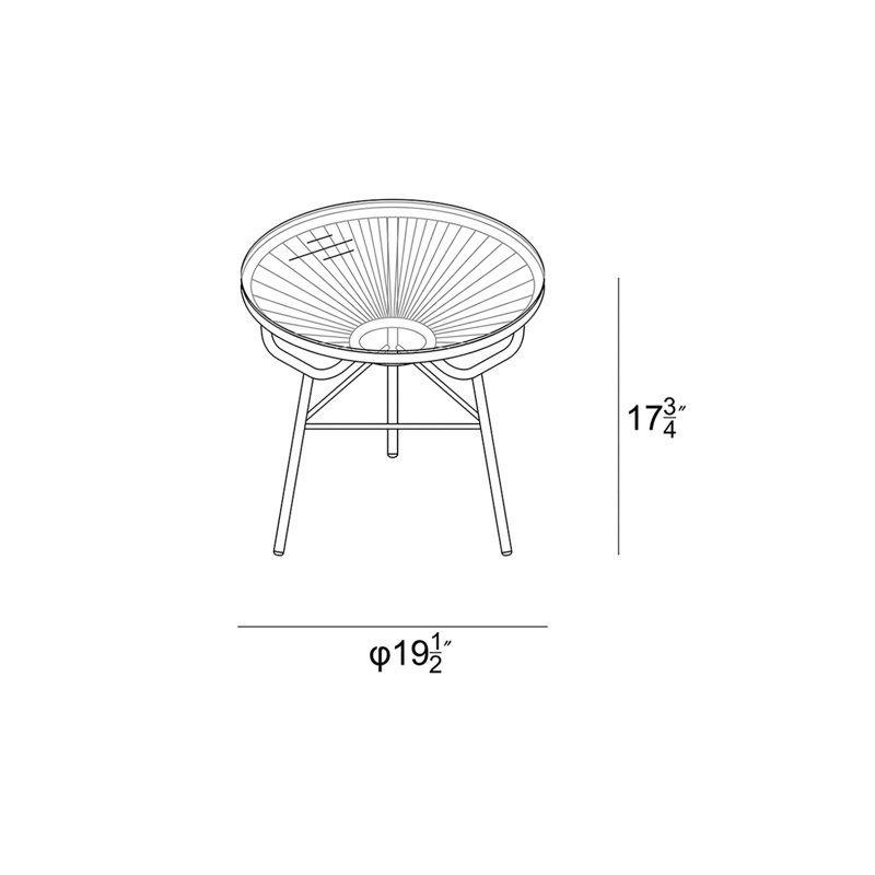 Acapulco Outdoor Round Side Table, Black, Candy Apple