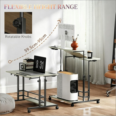 Mobile Office Desk,Stand Up Desk,Adjustable Standing Desk(Only Desk)