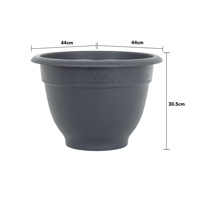 Wham Bell Pot Round Planter Slate, 30.50cm H x 44cm W x 44cm D