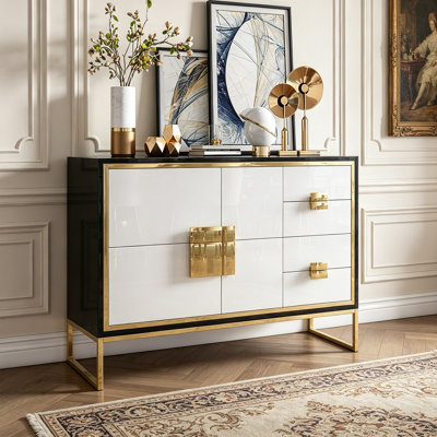Modern fashion tempered glass sideboard