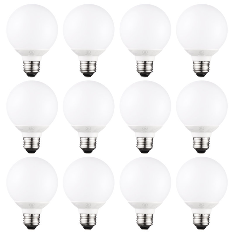 G25 LED Vanity Globe Light Bulbs, 40W Equivalent, E26 Base, 5000K Daylight