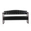 Banc avec dossier capitonné et garniture cloutée-1898850311