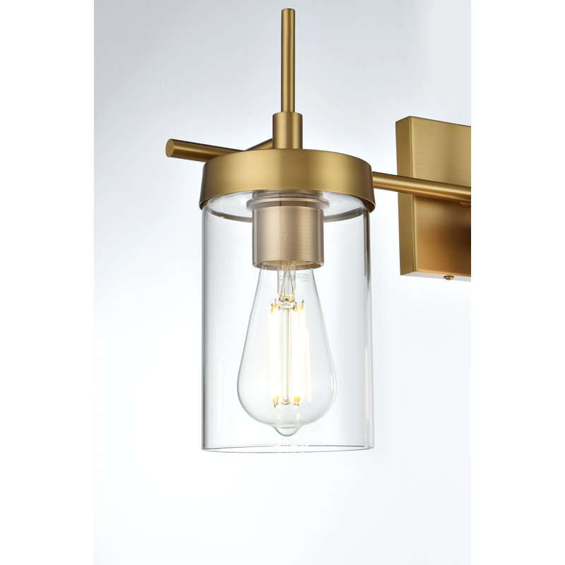 Éclairage pour meuble-lavabo à intensité variable Annisha, Doré, H 11 po x l 14 po x P 14 po, Deux lumières