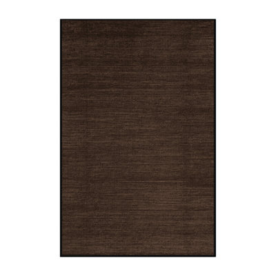 Machine Washable Solid Black Area Rug