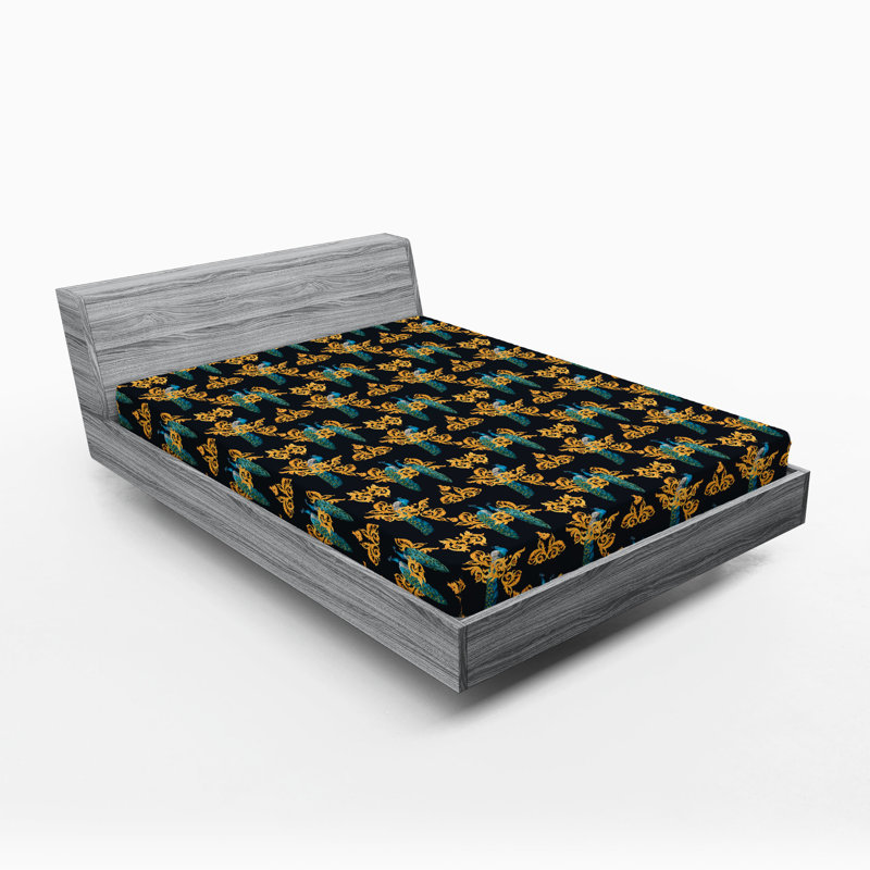 Drap-housse pour paon Ambesonne, Drap-housse de taille très grand