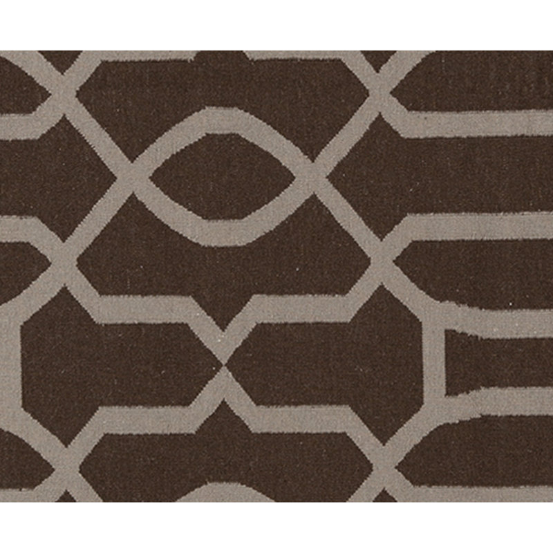 Flatweave Wool Area Rug in Espresso