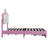 Modern Twin Size Bed Frame With Led And Drawer, Enrapturing Crown Headboard, Pink + White, Peace Upholstered Platform Led, Fascinating Stable Placid
