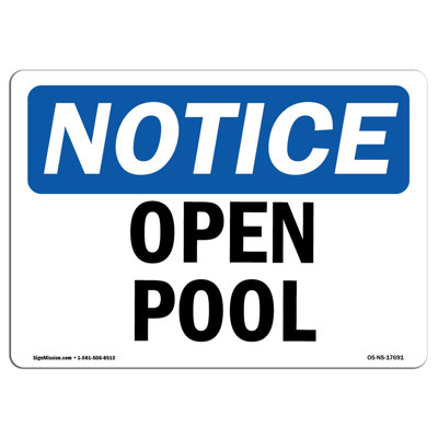 Enseigne de piscine ouverte