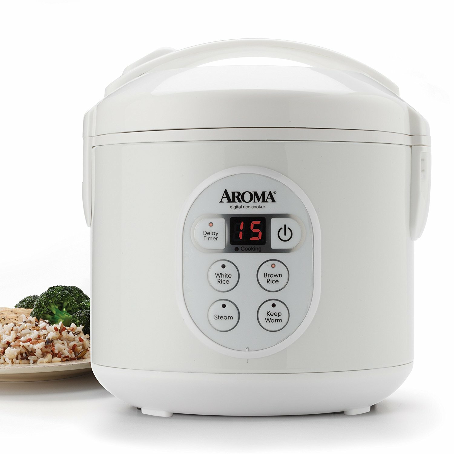 Aroma 8-Cup Programmable Rice & Grain Cooker, Steamer Rice Cooker