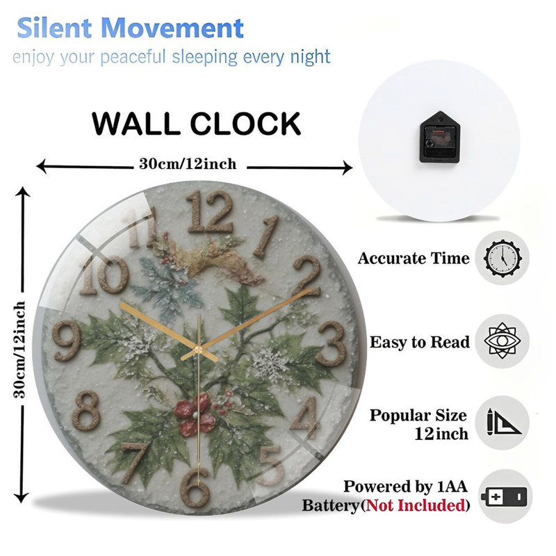 Horloge murale 12 po Snowy