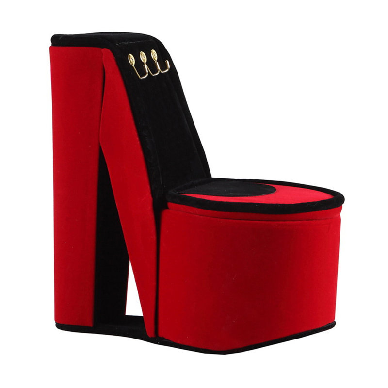 Boîte à bijoux à talon haut, Rouge