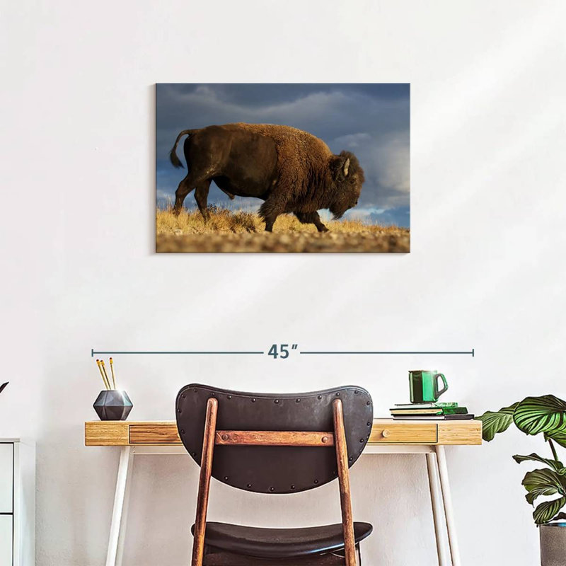 Brampt Walking American Bison, 20" H x 30" W