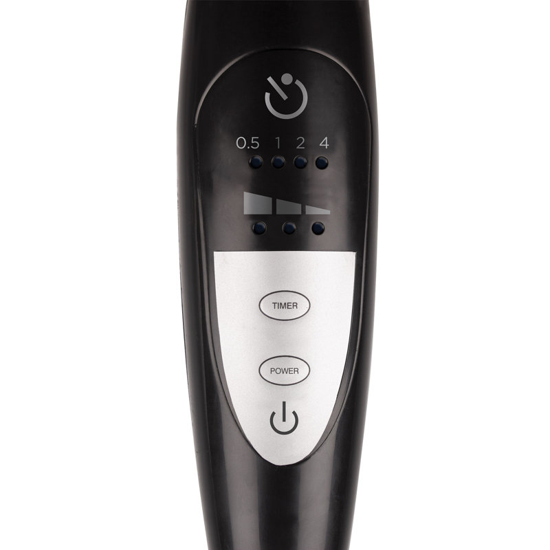 Black Adjustable Height Oscillating Floor Fan with Remote Control