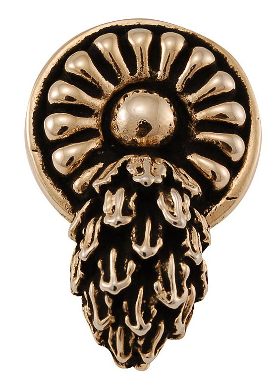 Poignée fantaisie Sforza 1,25 po, Or antique, H 1,5 po x l 1 po x P 1,25 po