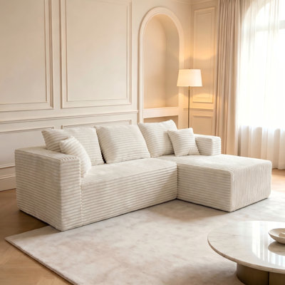 93'' 2 - Piece Upholstery Compression Sofa, Cloud Sectional Couch With Deep Seat, Modern Modular L-Shape Sofa Couch With Chaise,Upholstered Couches For Living Room Bedroom,No Assembly