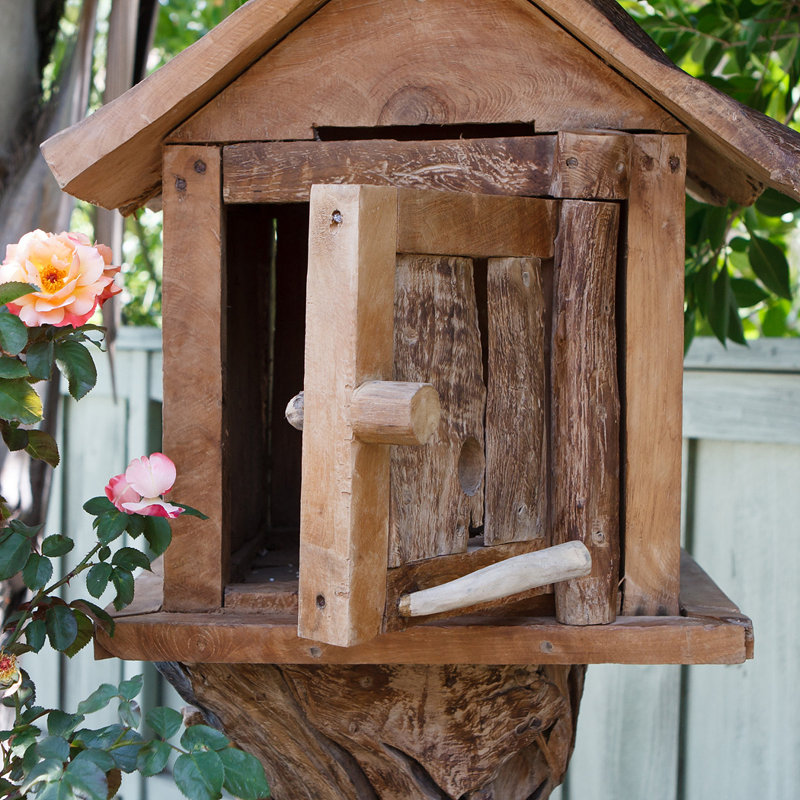 Harini Teak Driftwood Bird House - 5'H