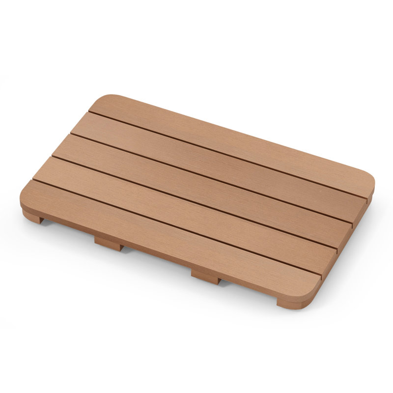 Tapis de bain en plastique / acrylique Prima avec envers antidérapant, L 13,5 po x L 21,5 po, Brun