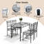  Ensemble de salle à manger de cuisine 5 pièces 17 étages 17 pièces avec plateau en bois pour 4 personnes-1215789724-1215789723