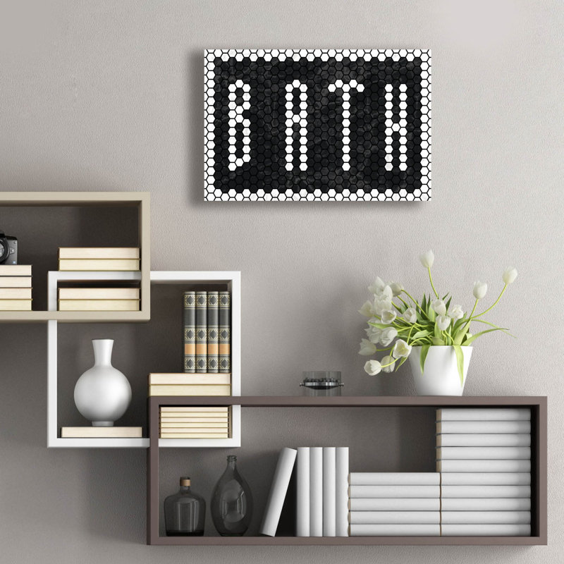 Art mural en verre acrylique 24 po x 16 po «Bath Tiles Inverted» par Wild Apple Portfolio Epic Art, H 16 po x l 24 po