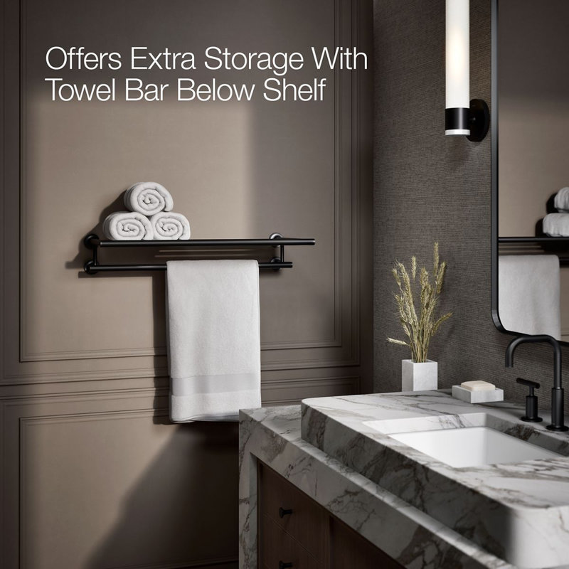 Purist Hotelier Wall Shelf, Matte Black