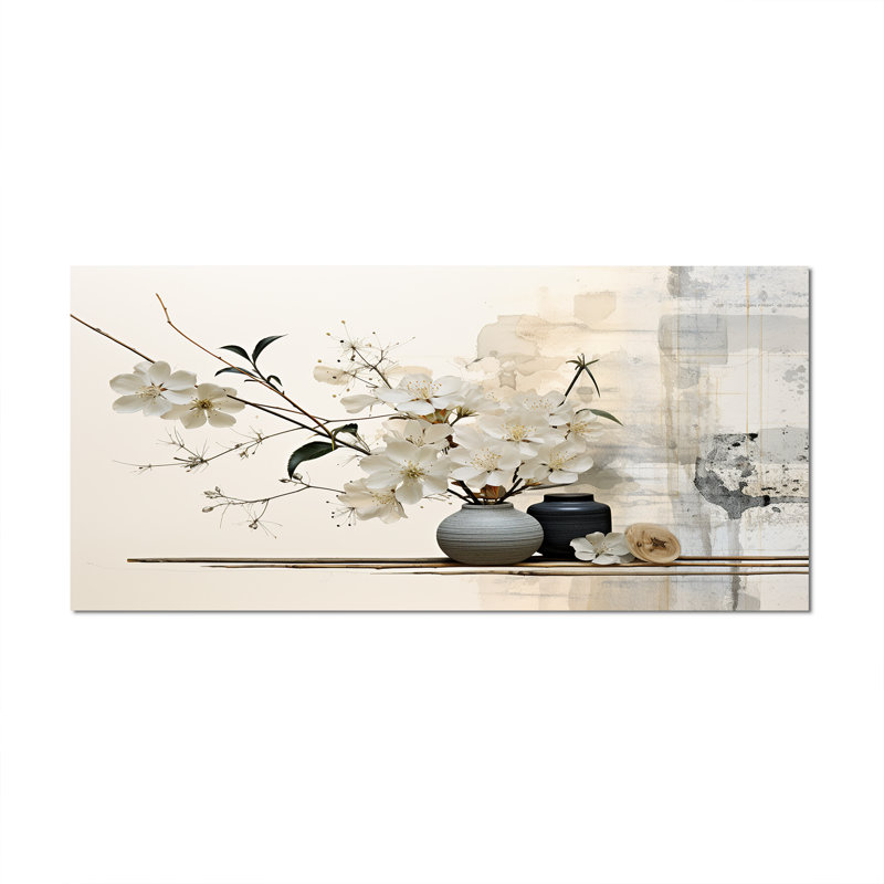 «Asian Art Sumie Zen II», reproduction d'art sur toile asiatique, H 28 po x l 60 po, Toile tendue, Sans cadre
