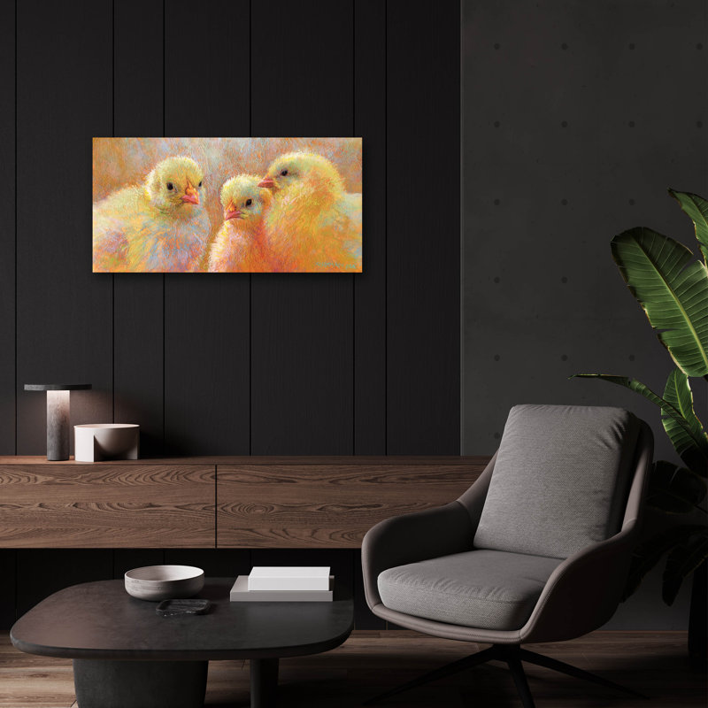 «Chick Clique» par Rita Kirkman, art mural en verre acrylique, H 12 po x l 24 po