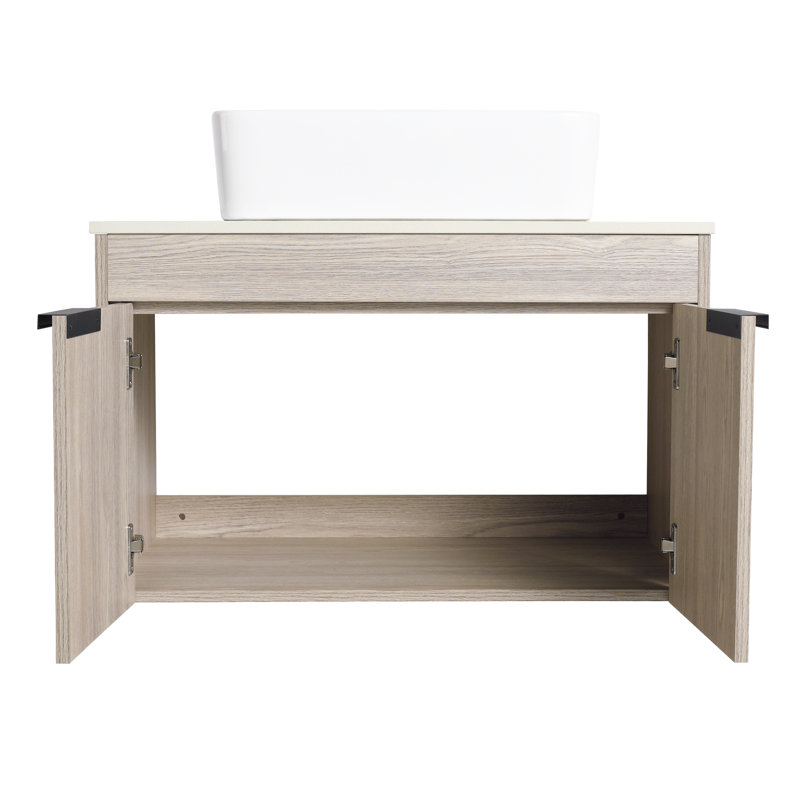 Ensemble de meuble-lavabo mural 30 po avec lavabo en céramique Modern Design
