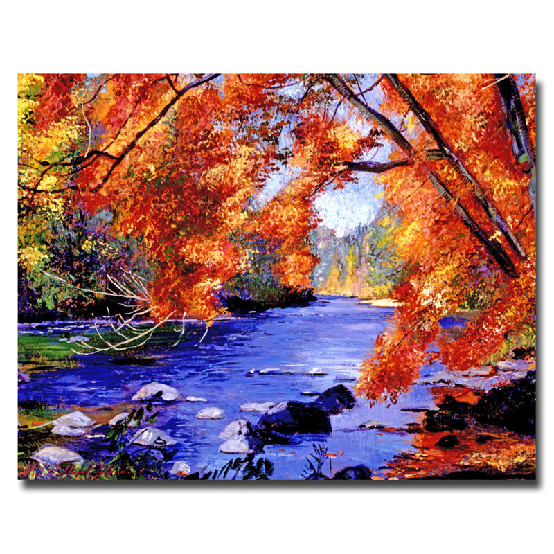 « vermont river » par david lloyd’s glover, reproduction d’art sur toile tendue, H 18 po x l 24 po x P 2 po