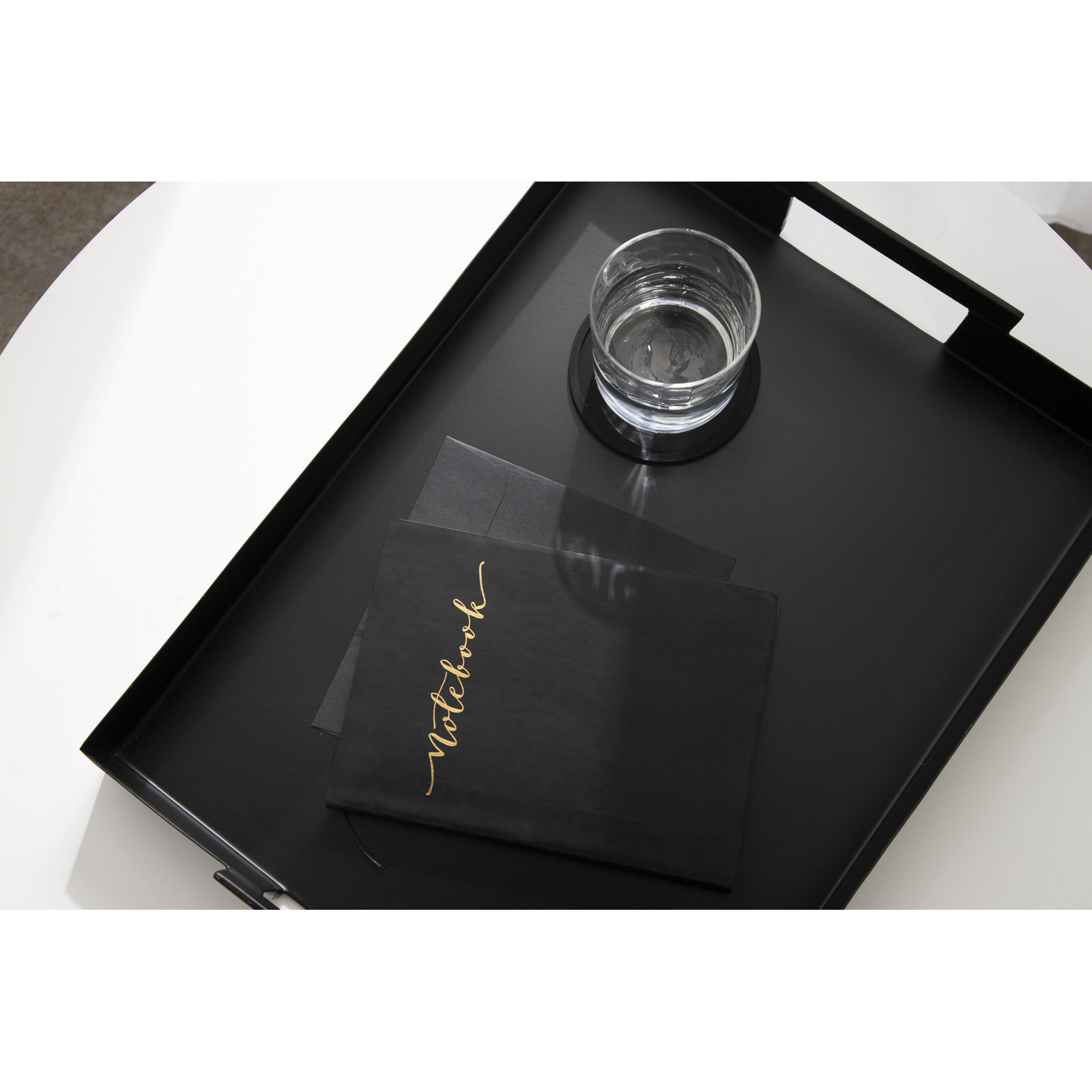 Zenia Metal Tray - Set of 1, Black