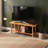 Solid Wood Low Media Console with Divided Shelf – Compact Storage Solution-2093351748