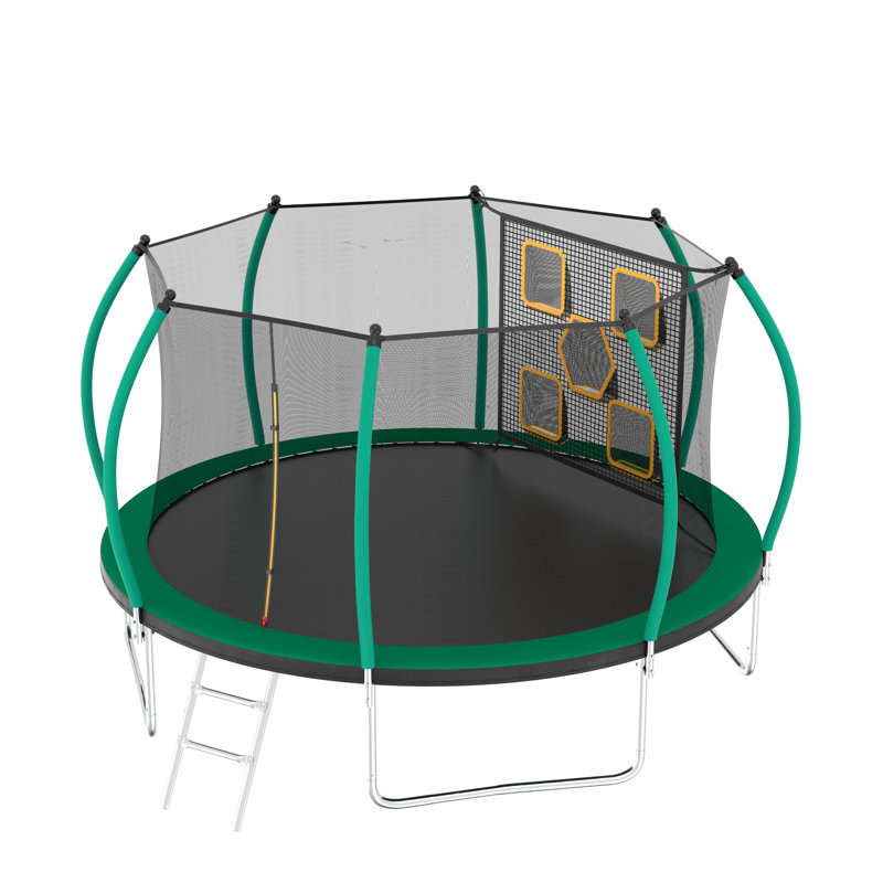 Trampoline pour enfants_104X168X168, Noir/vert