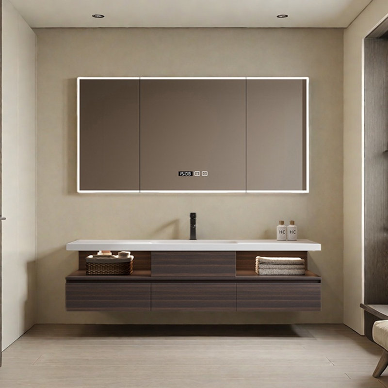 Armoire de salle de bain rétro légère et luxueuse, H 19,6 po x l 63 po x P 21,6 po