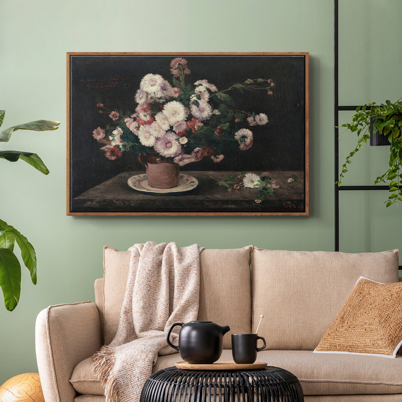 "Vintage Botanical - C III" sur toile, H 27 po x l 41 po x P 2 po, Toile encadrée noyer flottant