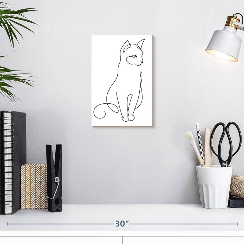 Brampt Minimalist Cat, 12" H x 8" W