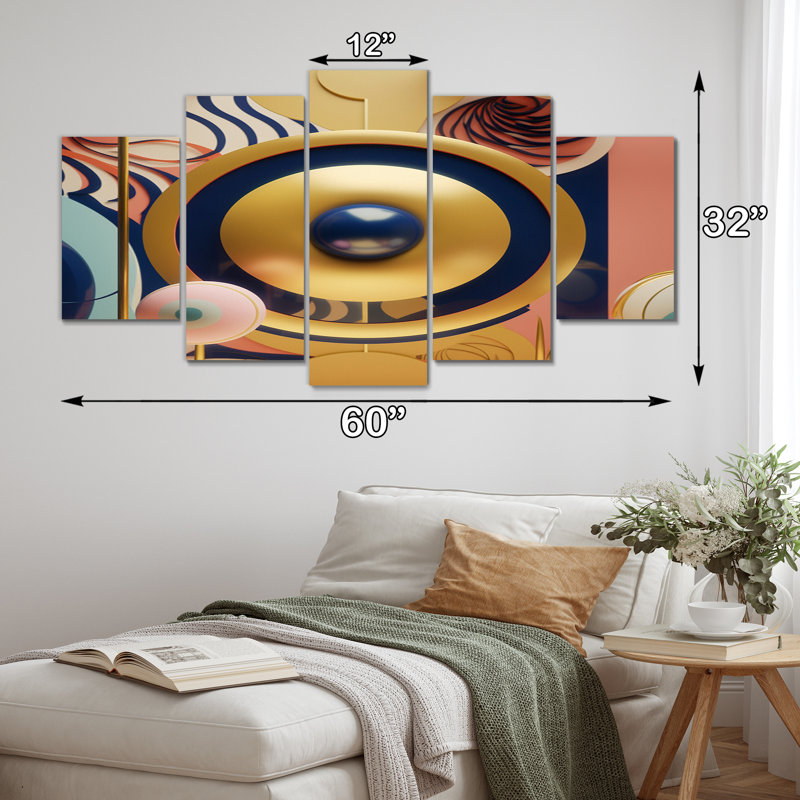 «Geometric Awakening Of Bodhi Consciousness II», reproduction sur toile géométrique moderne - 5 panneaux
