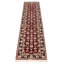 Tapis de couloir rouge foncé en laine noué à la main de conception unique 2 pi 6 po x 12 pi New Age