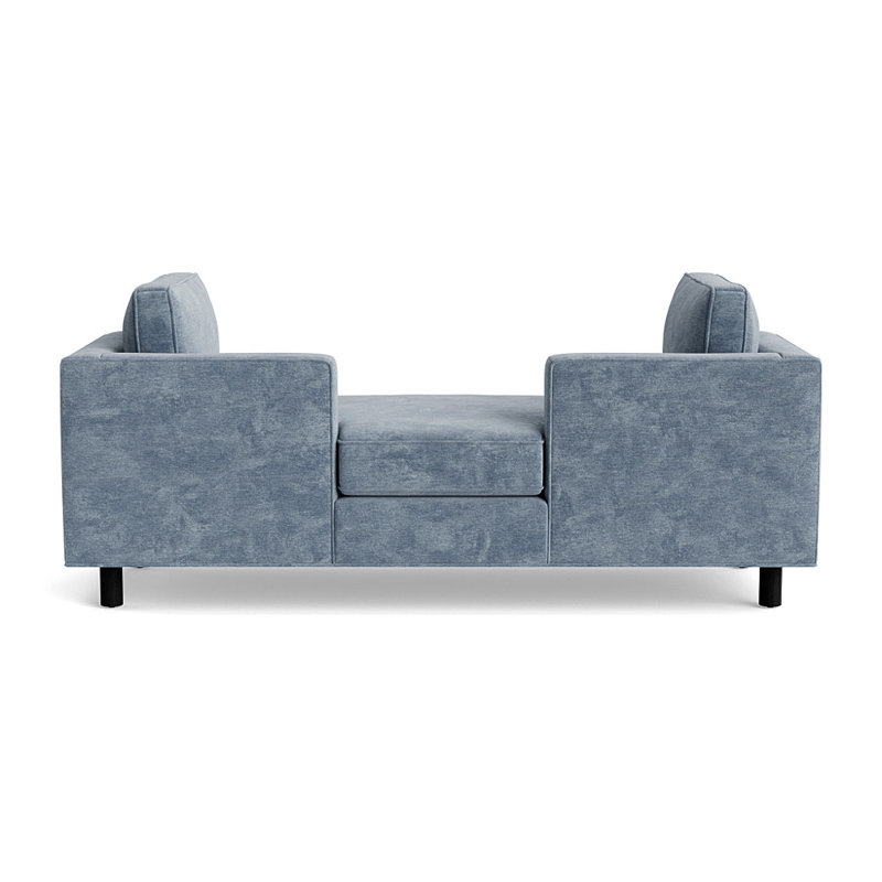 Salon de chasse au fini bois, Vintage Chenille - Smoky Blue, Black