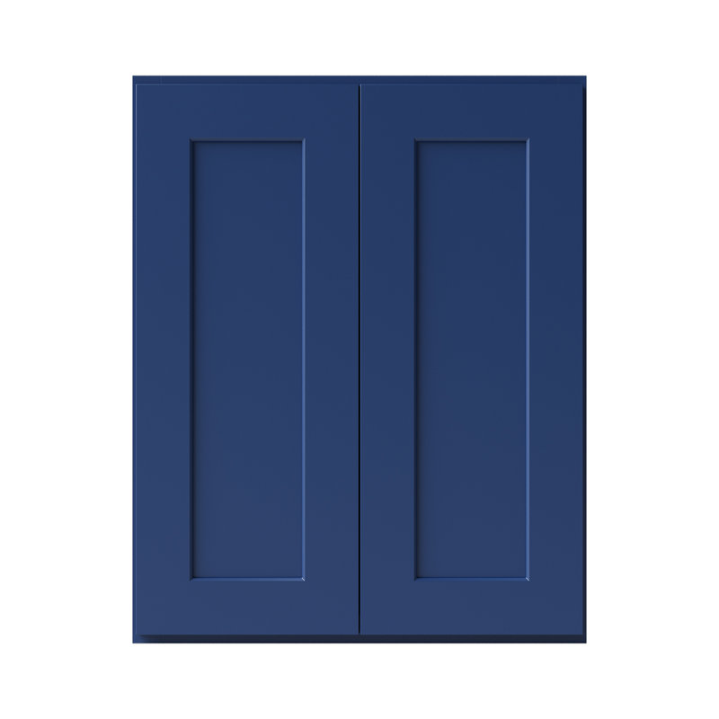 Armoire de cuisine en bois massif prête à assembler, Shaker bleu, 24", 30"