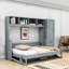 Lit escamotable en bois avec tablettes et tiroirs Nodine-1434812080-1434812087