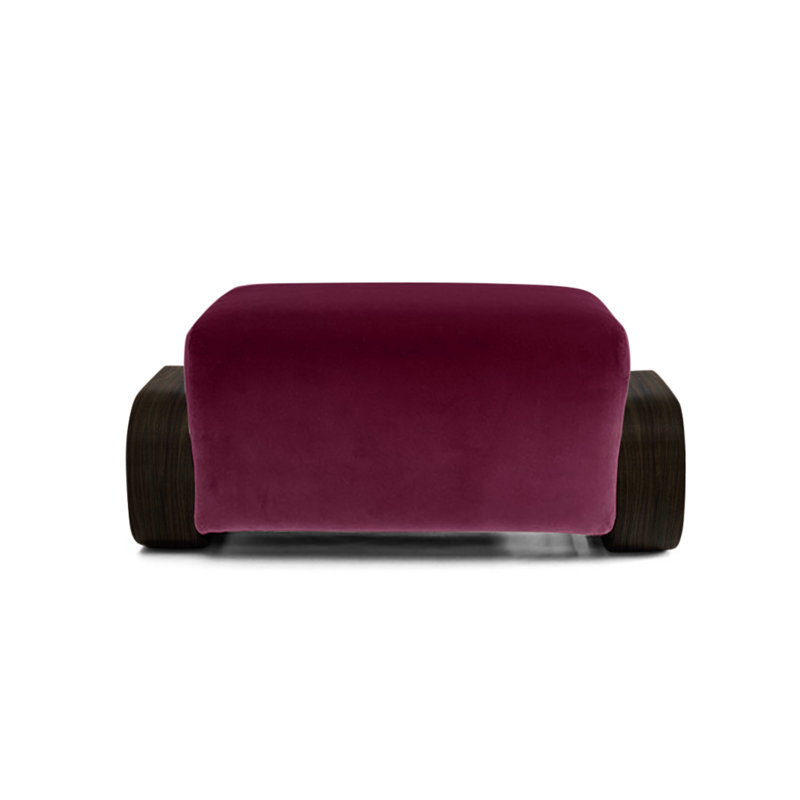 Cayenne Ottoman, Cranberry Velvet