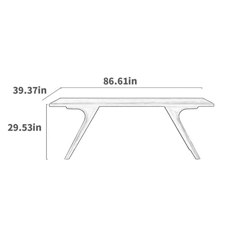 Grande table de salle à manger, L 39,37 po x L 86,61 po