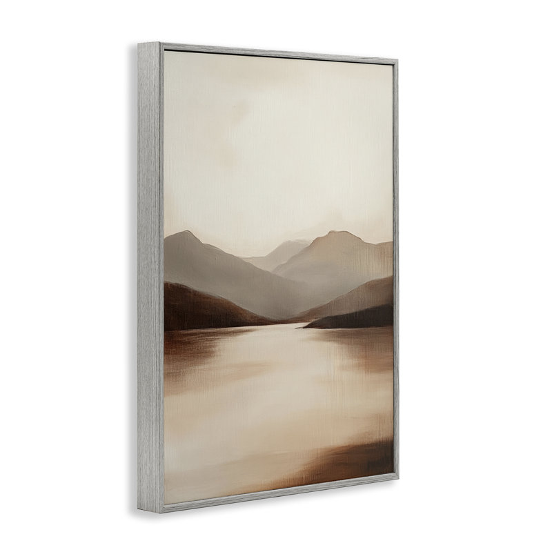 «Calming Mountains Brown Landscape», estampe numérique par Petal Prints Design, H 18 po x l 12 po