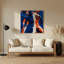 Abstrait art figuratif bleu en métal 76-244491247