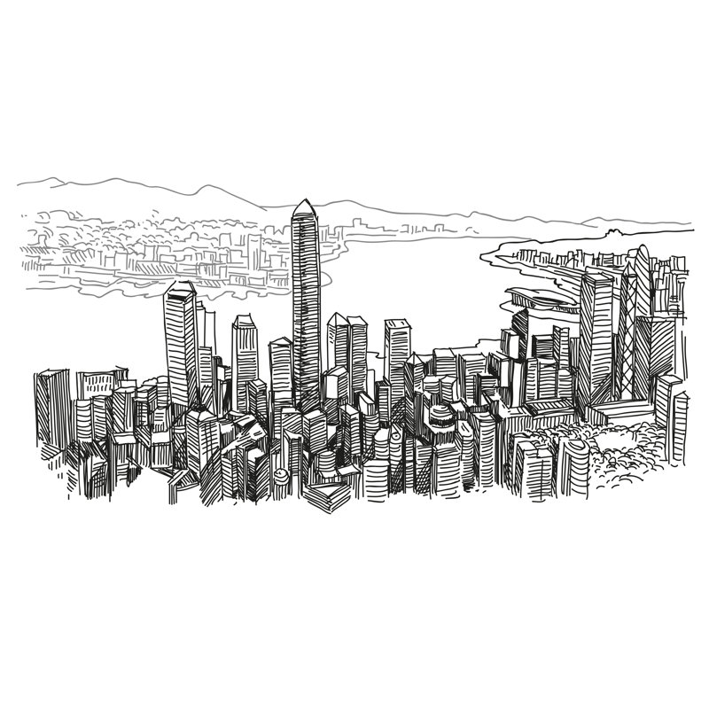 Hong Kong City - Wrapped Canvas Print, 30cm H x 30cm W x 3.8cm D