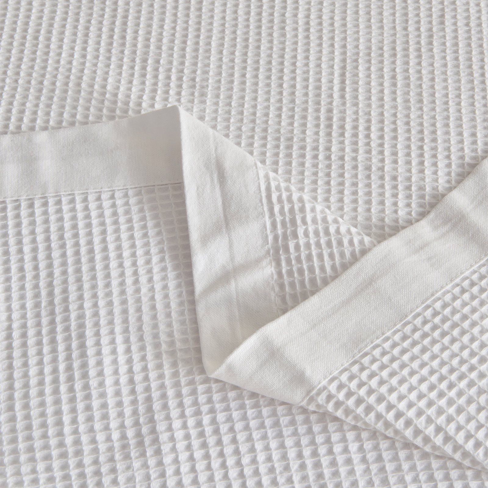 Cotton Waffle Weave Throw Blanket, King, White