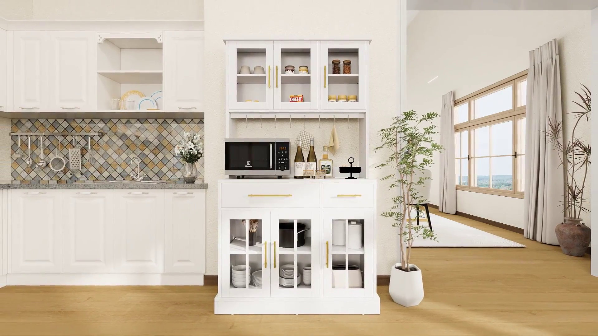 Wade Logan® Arnzazu 71'' H Kitchen Pantry Cabinet with Power